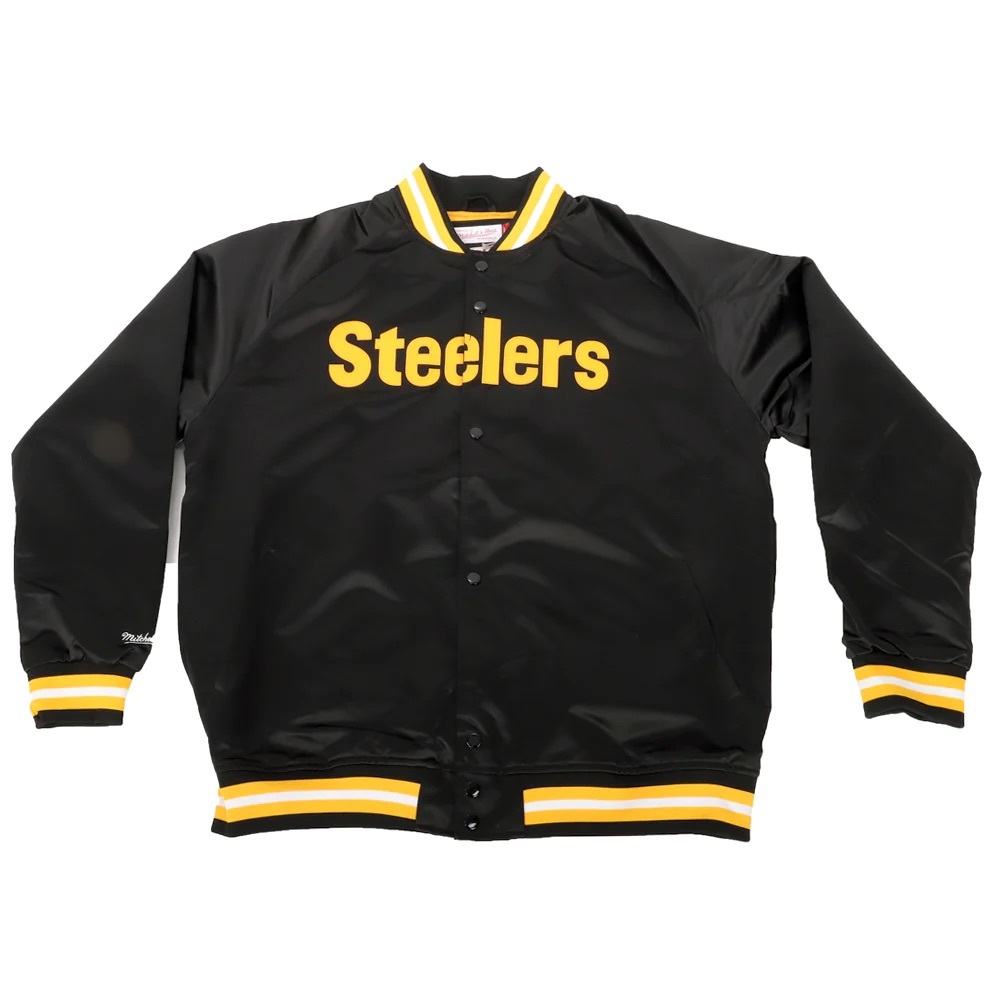 NWT- NFL Pittsburgh Steelers Bouble Clutch Lightweight Satin Button Up Jacket